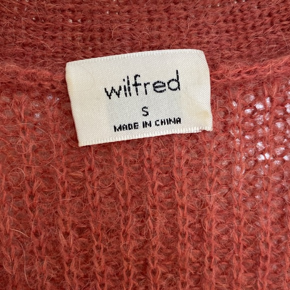 🍁 Aritzia Wilfred Front To Back red brown orange mohair alpaca cardigan sweater - Picture 3 of 8